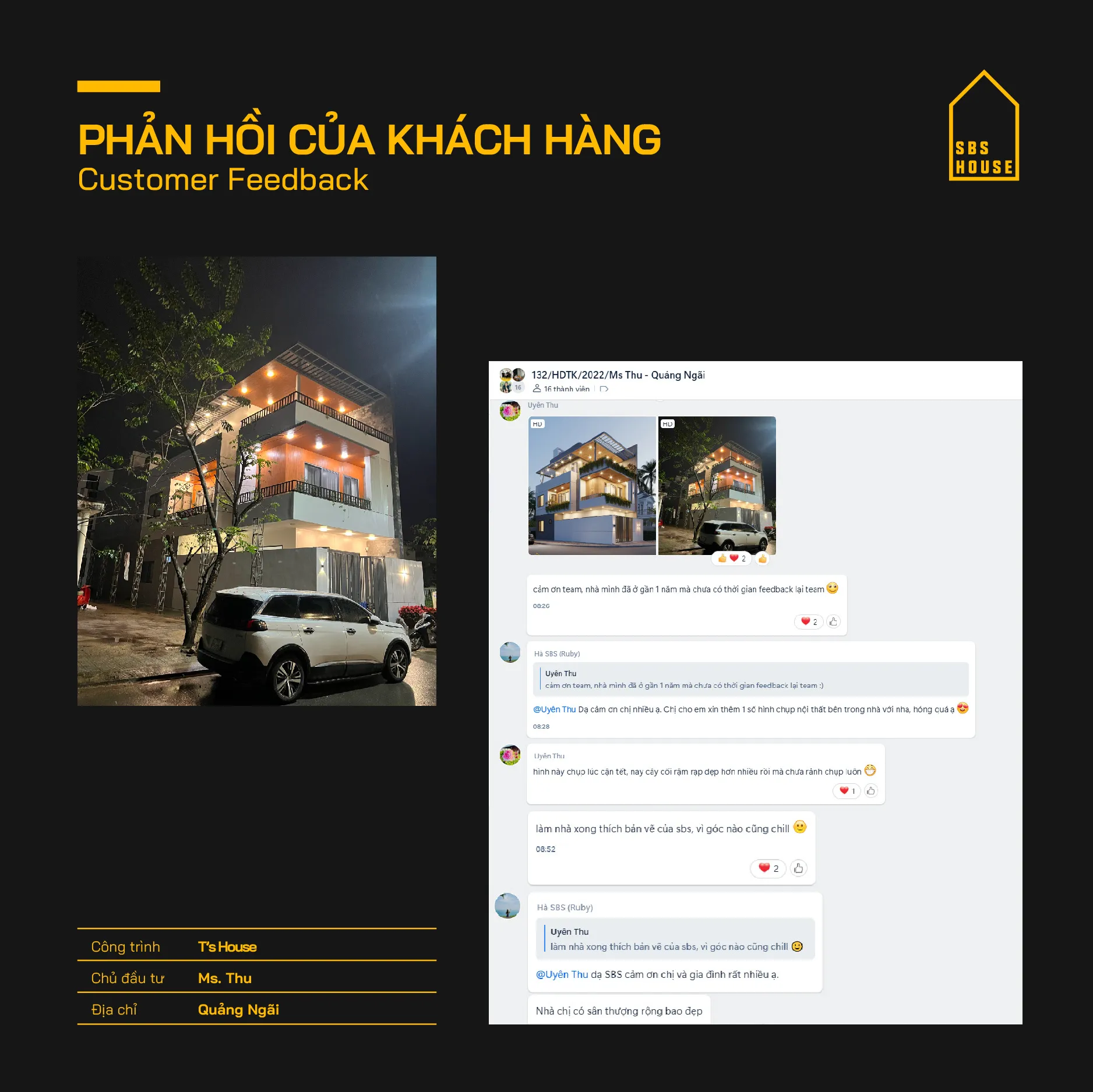 Phản hồi của gia chủ T's House gửi về từ Quảng Ngãi