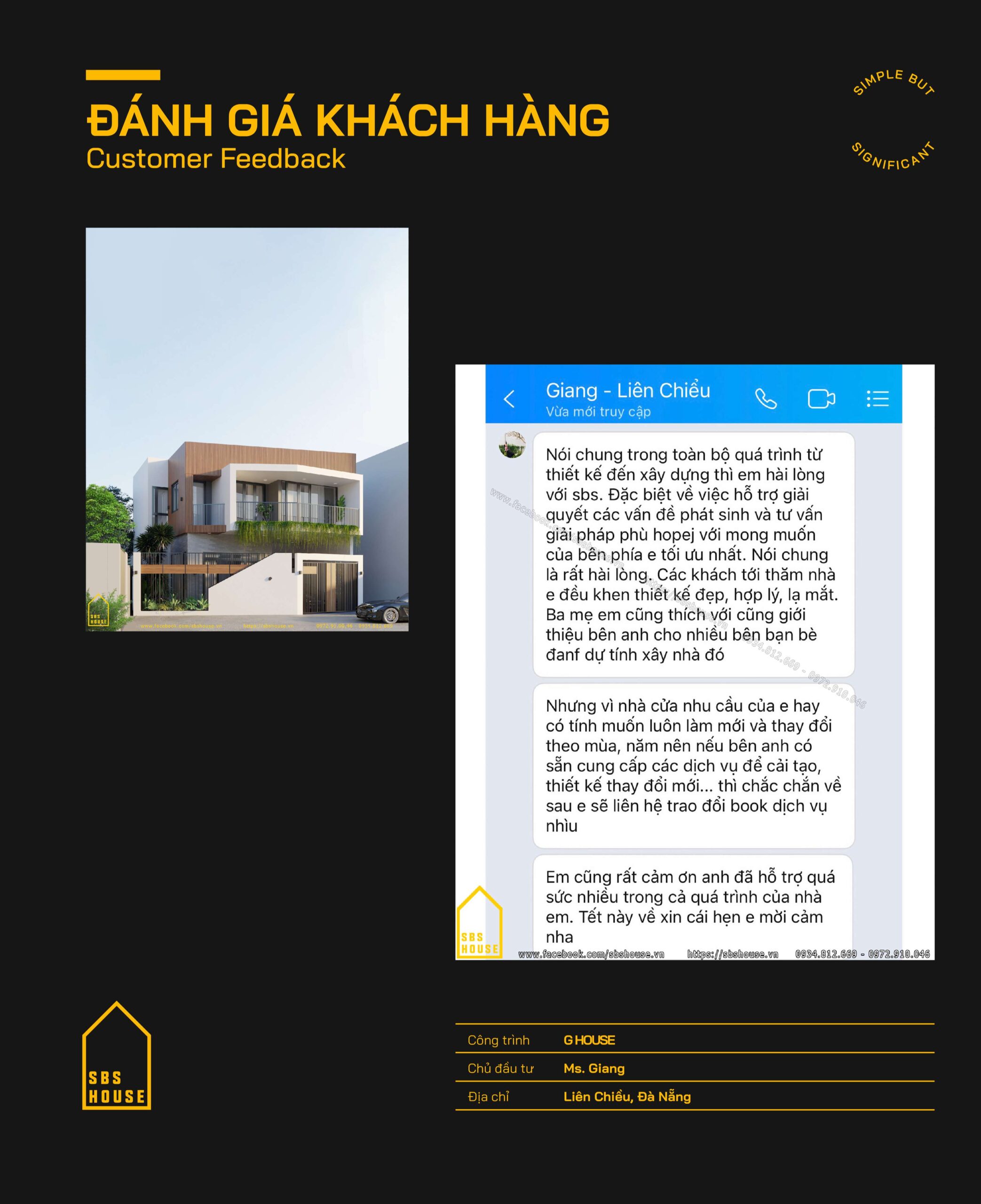 Phản hồi của khách hàng Nguyễn Giang - Đà Nẵng