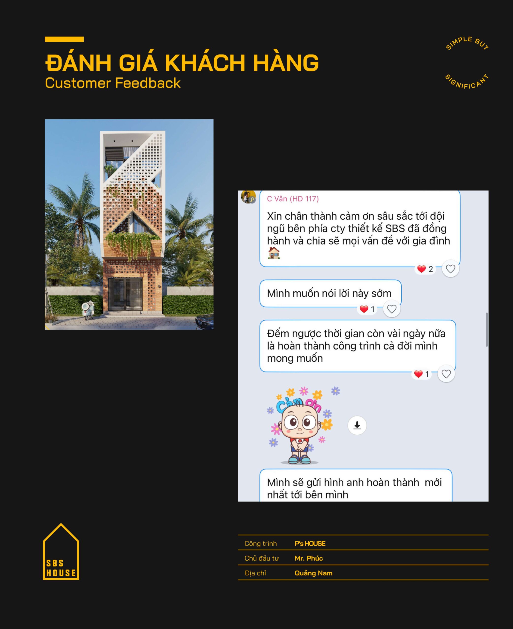 Phản hồi của khách hàng Ms Vân (vợ anh Phúc) - Quảng Nam