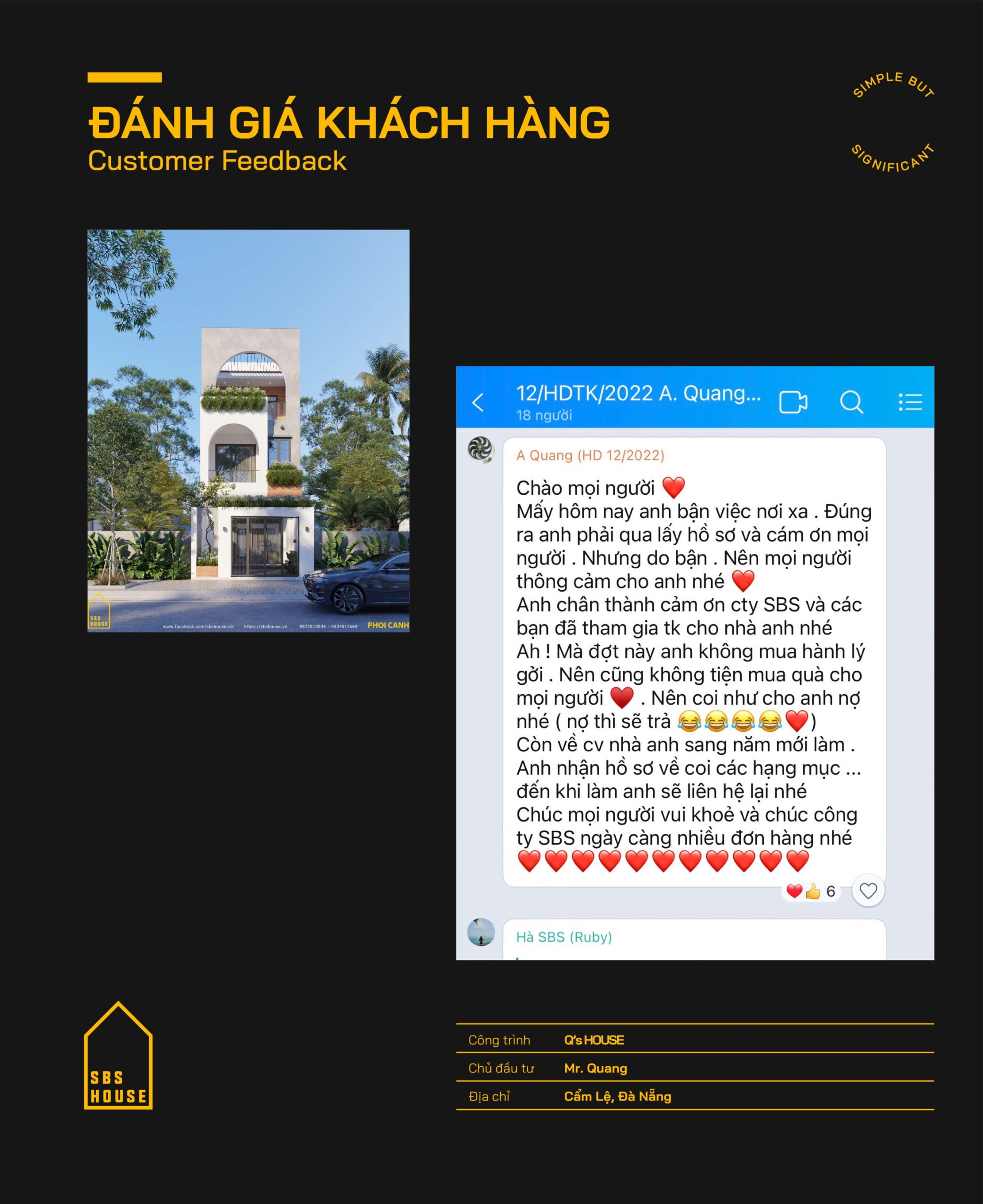 Phản hồi của khách hàng Huỳnh Nhật Quang - Đà Nẵng