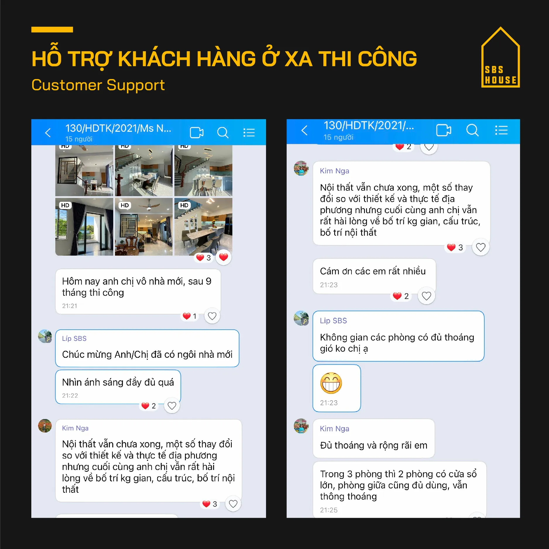 hình ảnh feedback của khách hàng khi công trình hoàn thiện
