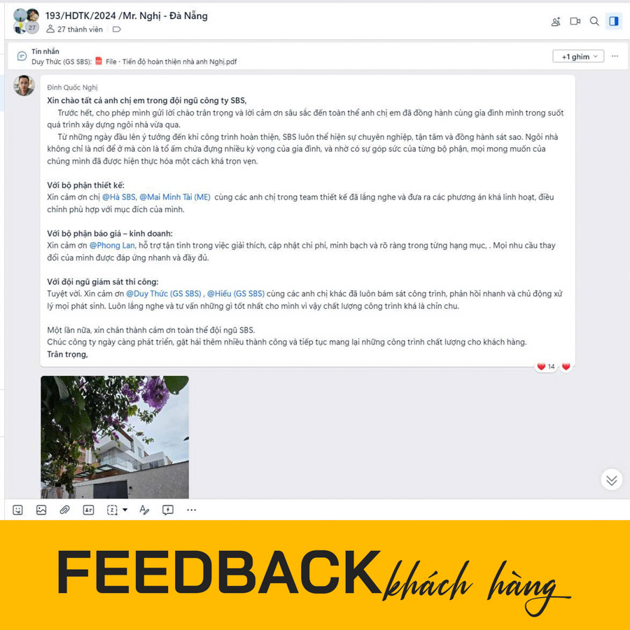 Feedback khách hàng về SBS