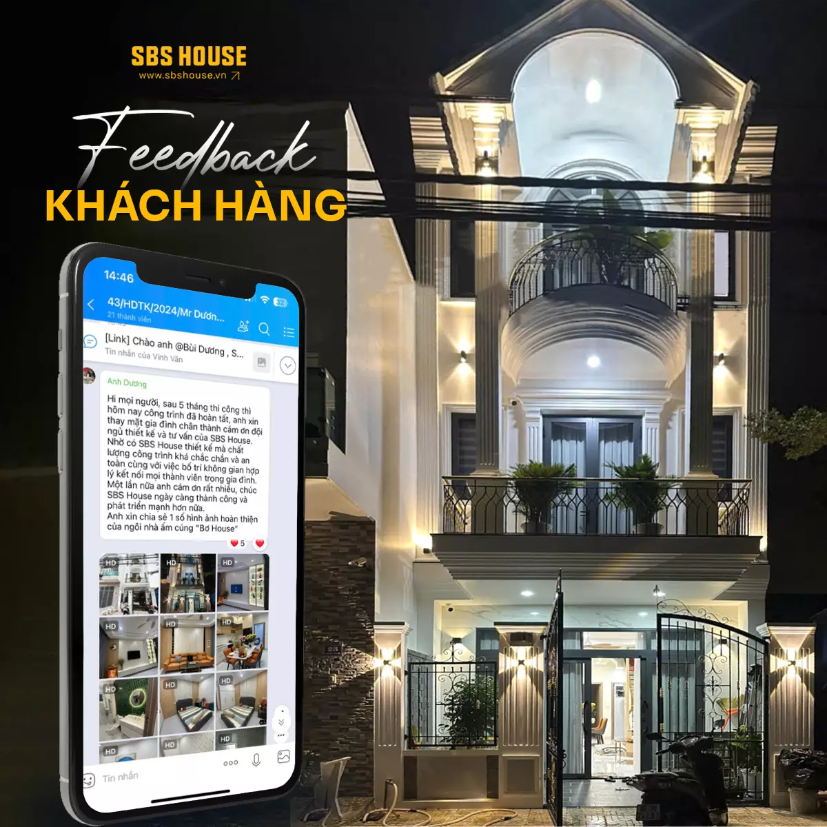 hình ảnh chụp ngôi nhà hoàn thiện được gia chủ gửi về