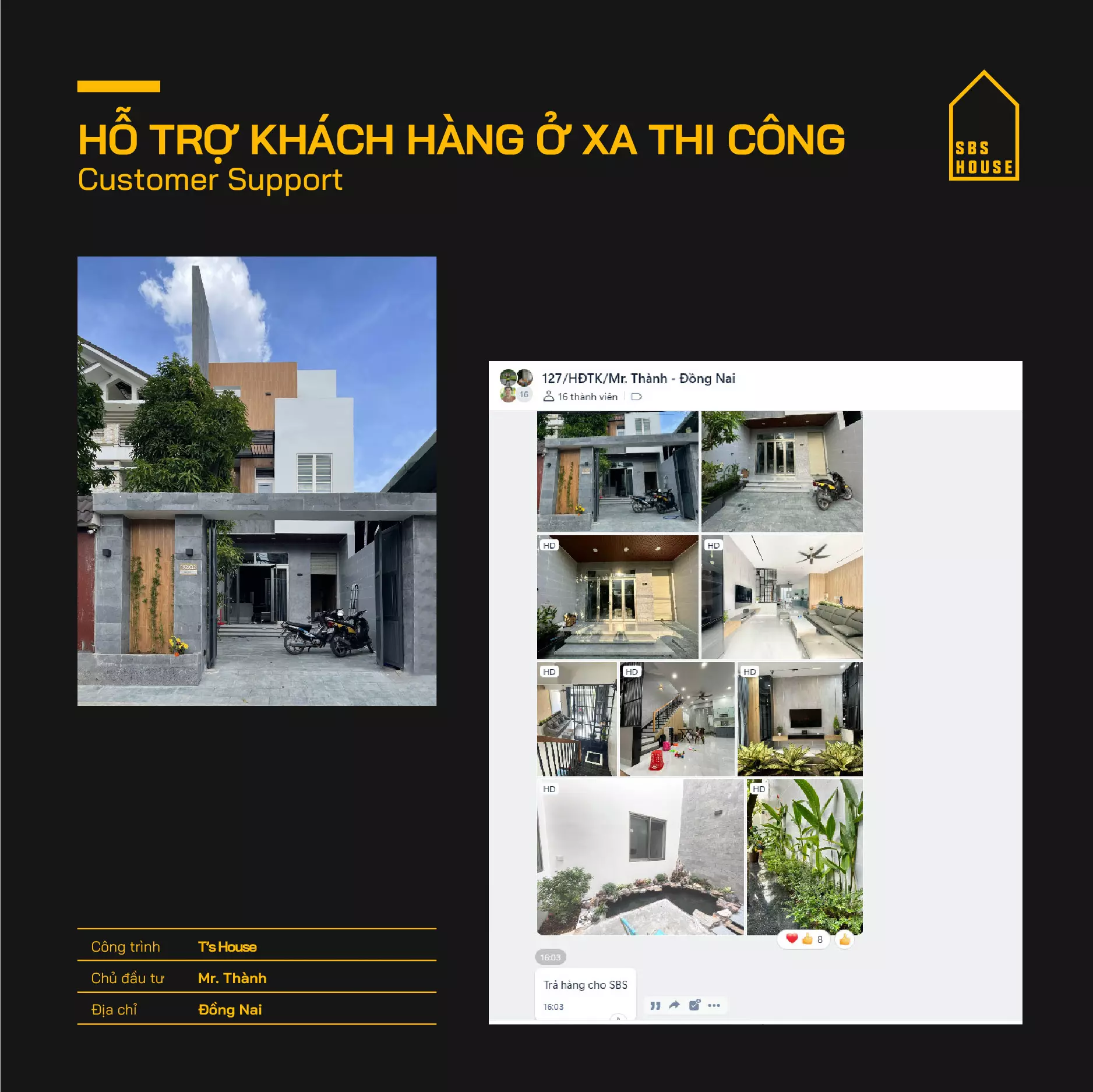 Hình ảnh feedback của khách hàng ở xa