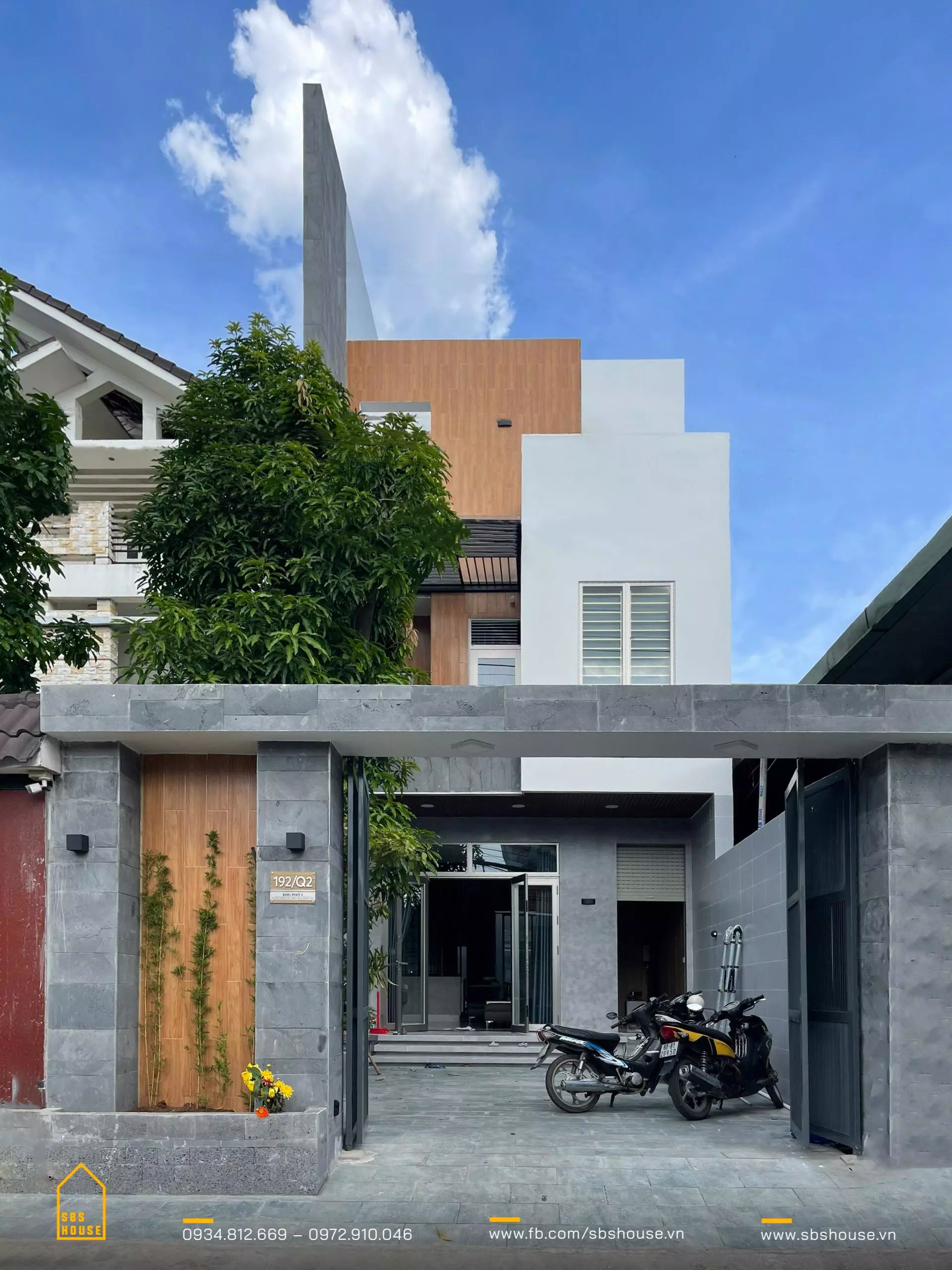 mặt tiền ngôi nhà sau khi hoàn thiện