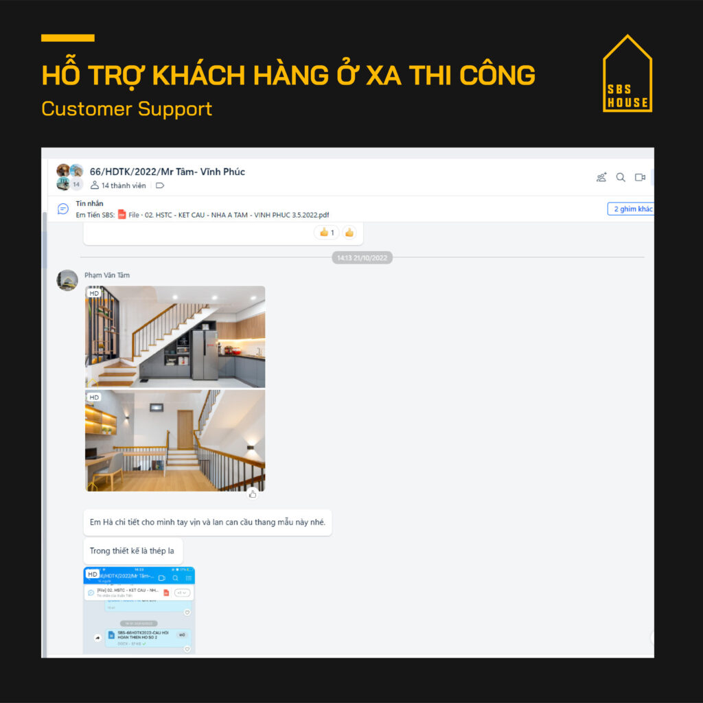 Hình ảnh feedback của khách hàng tự thi công