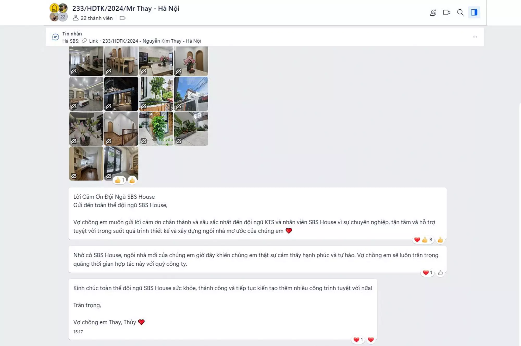 những lời feedback chân thành từ gia chủ Hà Nội