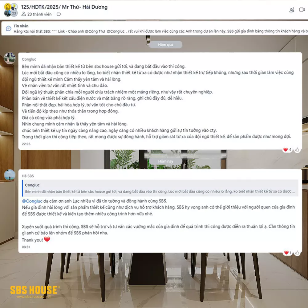 Feedback khách hàng gửi về từ Hải Dương