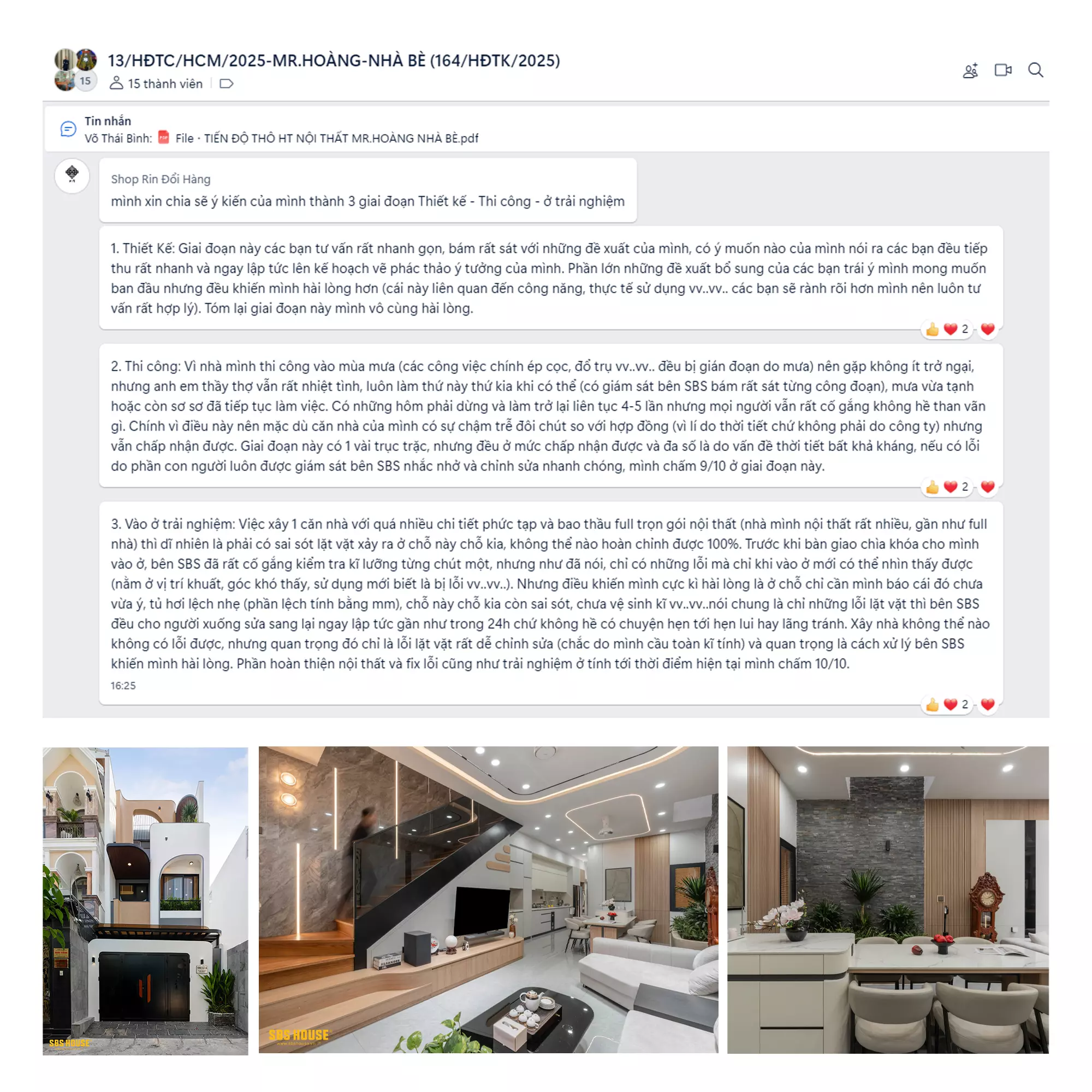 Feedback của khách hàng miền Nam
